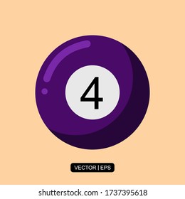 Plantilla de logotipo de ilustración de vector de icono plano de Billiards Ball para muchos fines.