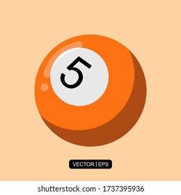 Billiards Ball flat icon vector illustration logo template for many purpose.