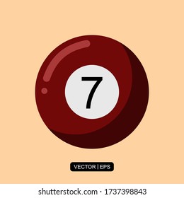 Billiards Ball flat icon vector illustration logo template for many purpose.