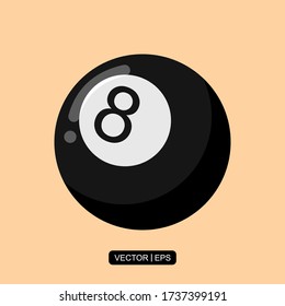 Billiards Ball flat icon vector illustration logo template for many purpose.