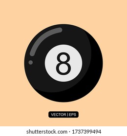 Billiards Ball flat icon vector illustration logo template for many purpose.