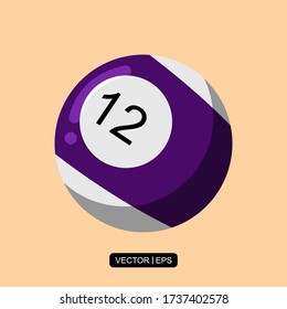 Billiards Ball flat icon vector illustration logo template for many purpose.