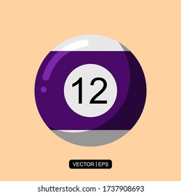Billiards Ball flat icon vector illustration logo template for many purpose.