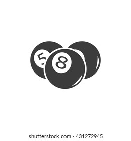 Billiards ball icon. Pool ball flat vector illustration in black on white background. EPS 10