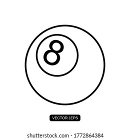 Billiards Ball line icon vector illustration logo template for many purpose.