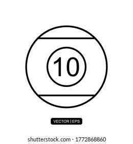 Billiards Ball line icon vector illustration logo template for many purpose.