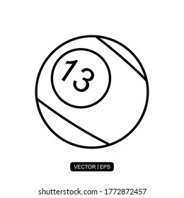 Billiards Ball line icon vector illustration logo template for many purpose.