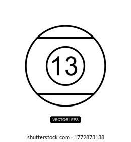Billiards Ball line icon vector illustration logo template for many purpose.