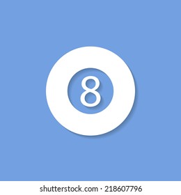 Billiards ball on blue background