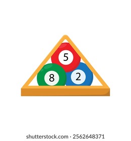 Billiards Ball And Rack Triangle Icon Vector Design.