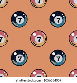 Billiards ball seamless pattern. Original design for print or digital media.