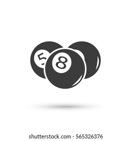 Billiards ball Vector isolated on white background. Flat vector illustration in black. EPS 10