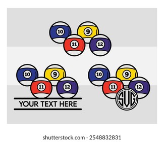 Billiards, Billiards Balls, Pool, Pool Balls, Snooker, Billiards Silhouette, Pool Game, Billiards png, Snooker clipart, outline, vector, 