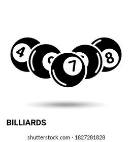 Billiards. Billiard balls isolated on a light background. Vector illustration.