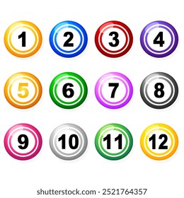 Billiards, billiard balls with numbers collection. Vector illustration