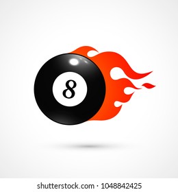 Billiards Black Pool Ball Number 8 Stock Vector (Royalty Free) 1048842425