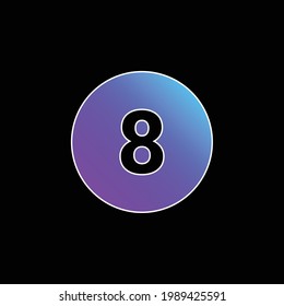 Billiards blue gradient vector icon