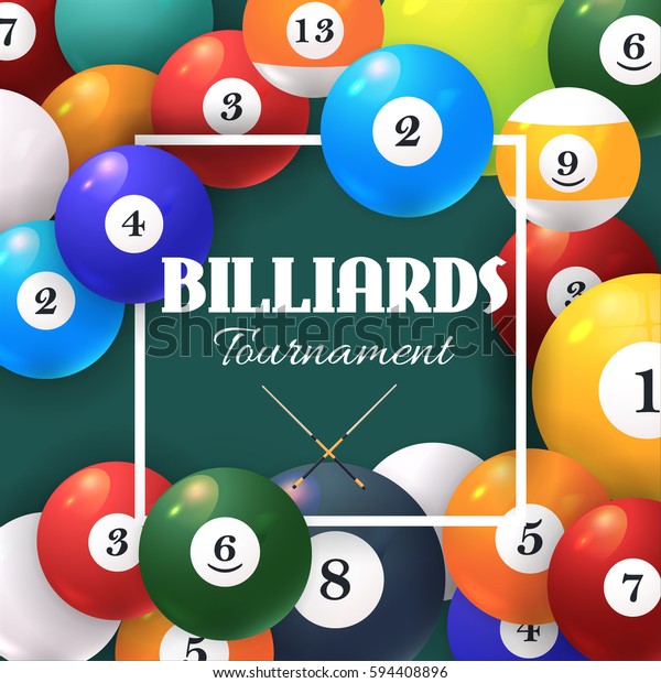 Billiards Colorful Balls Geometric Frame Vector Stock Vector (Royalty ...