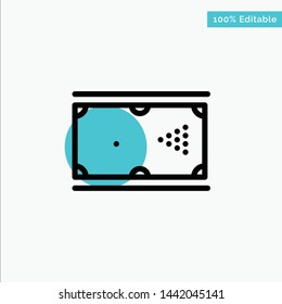 Billiards, Cue, Game, Pocket, Pool turquoise highlight circle point Vector icon