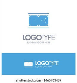 Billiards, Cue, Game, Pocket, Pool Blue Solid Logo with place for tagline. Vector Icon Template background