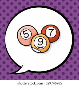 Billiards doodle, speech bubble