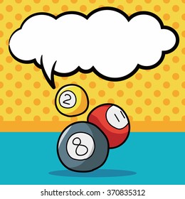 Billiards doodle, speech bubble