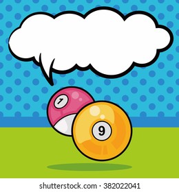 Billiards doodle, speech bubble