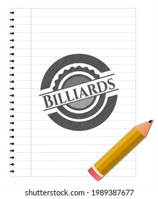 Billiards draw (pencil strokes). Vector Illustration. Detailed. 