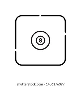 Billiards, eight ball symbol vector icon