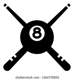 Billiards Eight Ball Vector Icon