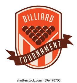 Billiards emblems labels and designed elements. Color Version.