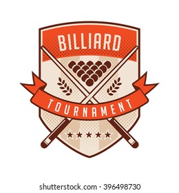 Billiards emblems labels and designed elements. Color Version.