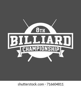 billiards emblems labels and designed elements