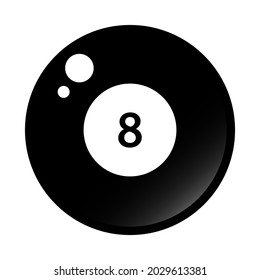 Billiards Emoji. Eight Ball Pool Icon Vector Isolated On White Background