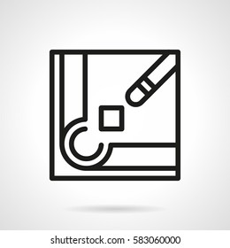 Billiards equipment for active leisure. Simple line style icon