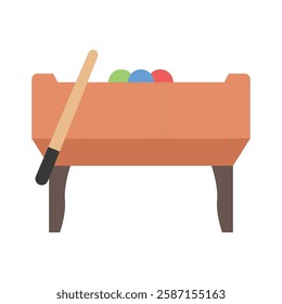 Billiards flat color, mini illustration icon. use for modern concept, print, UI, UX kit, web and app development. Vector EPS 10, related to entertainment, festival, funfair and hobbies.