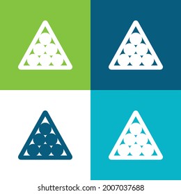 Billiards Flat four color minimal icon set