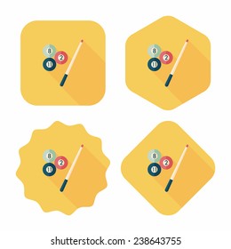 billiards flat icon with long shadow, eps10
