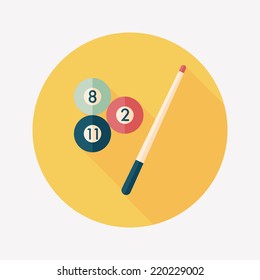 billiards flat icon with long shadow,eps10