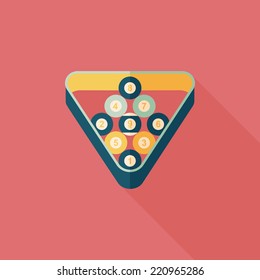 billiards flat icon with long shadow,eps10