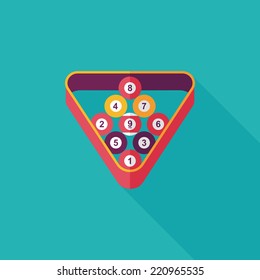 billiards flat icon with long shadow,eps10