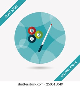 billiards flat icon with long shadow,eps10