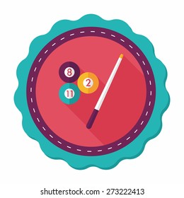 billiards flat icon with long shadow,eps10
