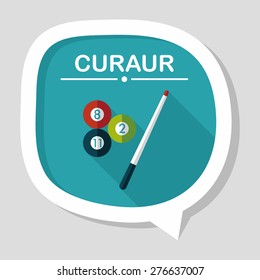 billiards flat icon with long shadow,eps10