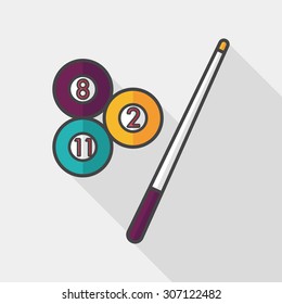 billiards flat icon with long shadow,eps10