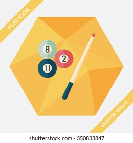 billiards flat icon with long shadow,eps10