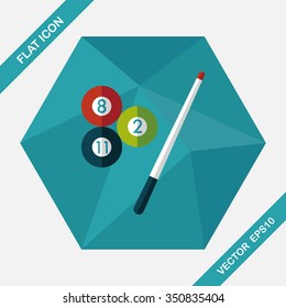 billiards flat icon with long shadow,eps10