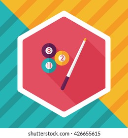 billiards flat icon with long shadow,eps10