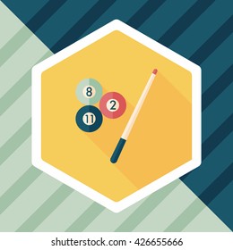 billiards flat icon with long shadow,eps10
