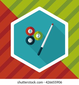 billiards flat icon with long shadow,eps10